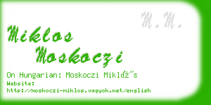 miklos moskoczi business card